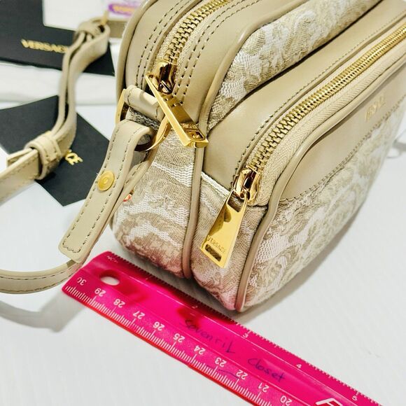 Versace Athena Jacquard Barocco Cream Beige Messenger Crossbody Bag NWT $1,150 - Picture 13 of 15